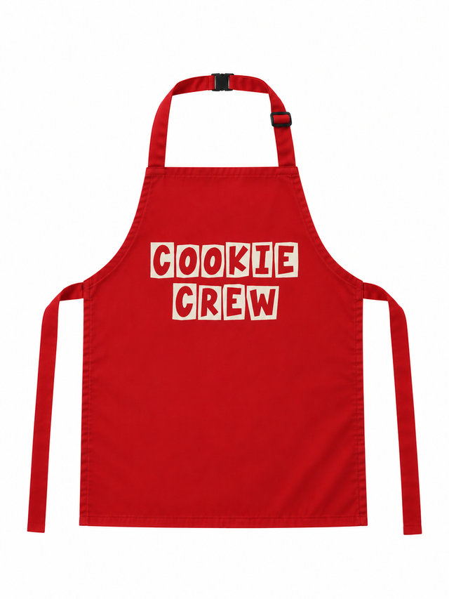 Red Kids Apron Cookie Crew