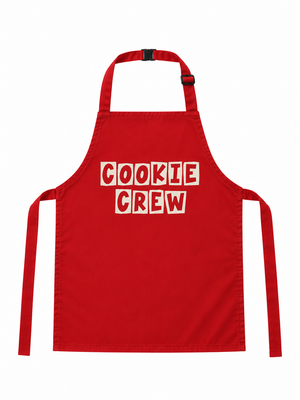 Red Kids Apron Cookie Crew