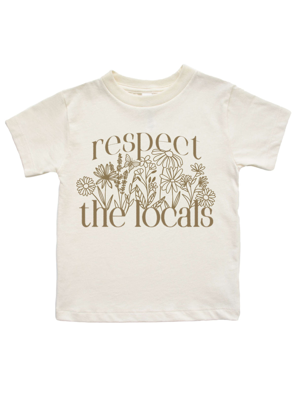 atte-colored Respect the Locals eco-friendly kids' tee with floral print