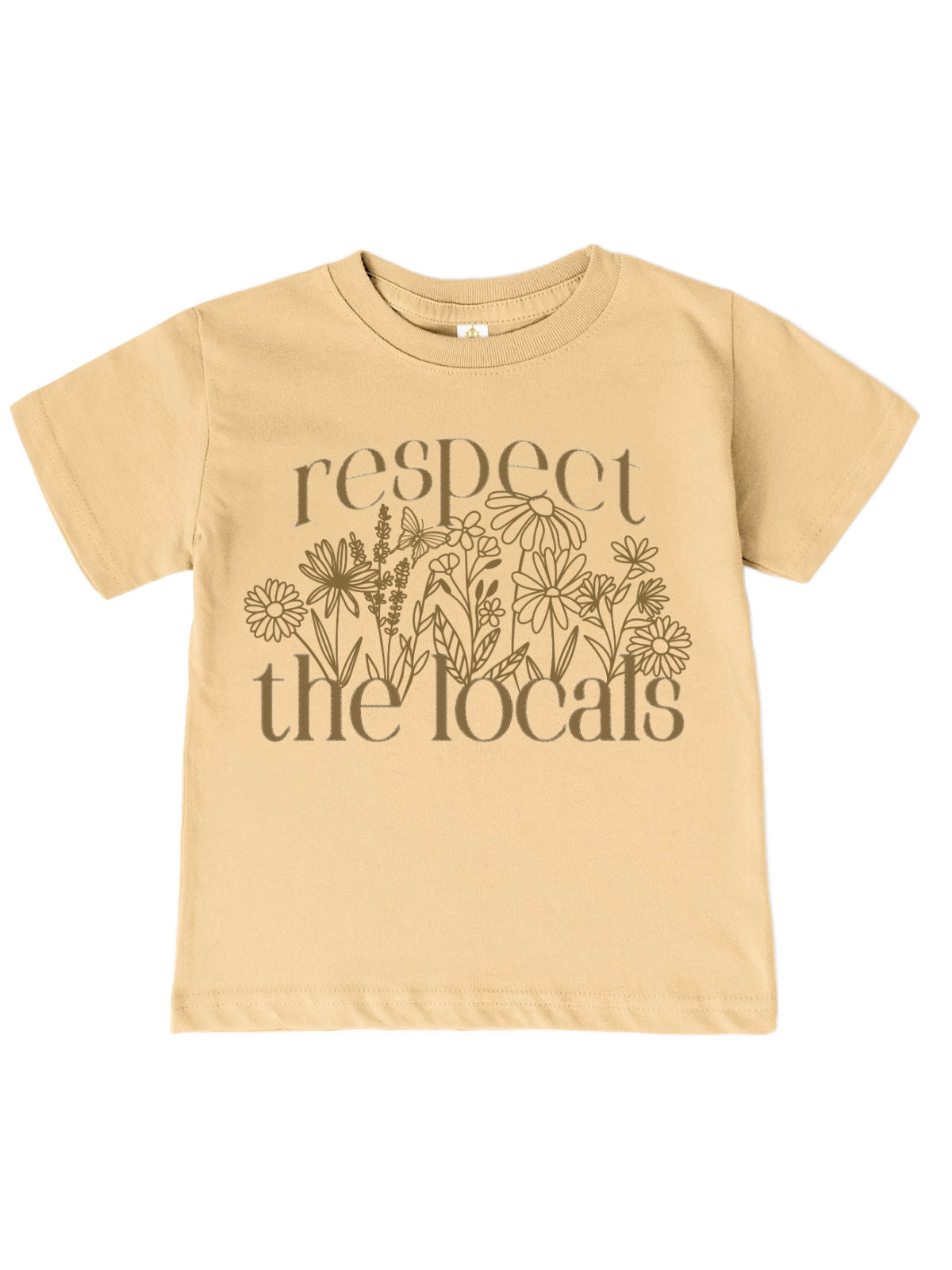 atte-colored Respect the Locals eco-friendly kids' tee with floral print