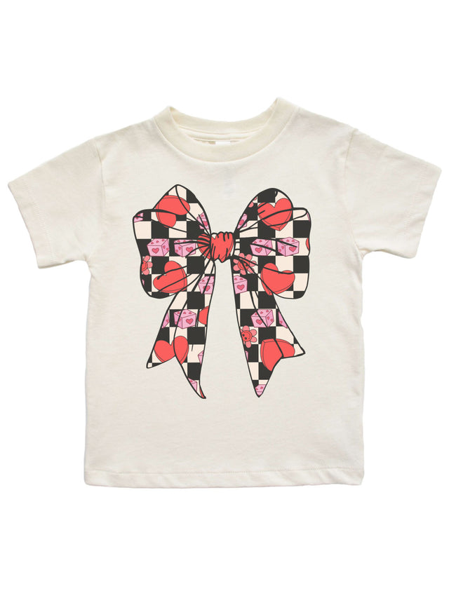 Checkered Hearts & Bows Tee Checkered Hearts & Bows Tee