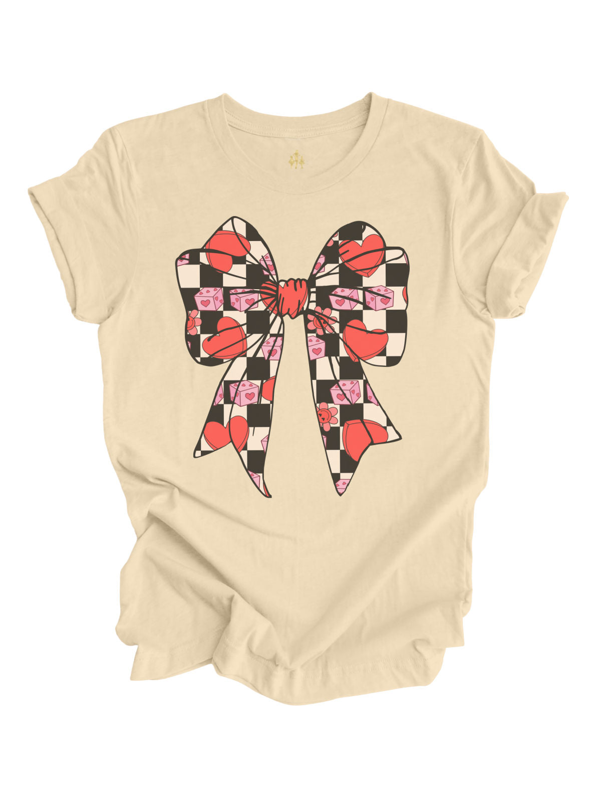 Checkered Hearts & Bows Tee Checkered Hearts & Bows Tee
