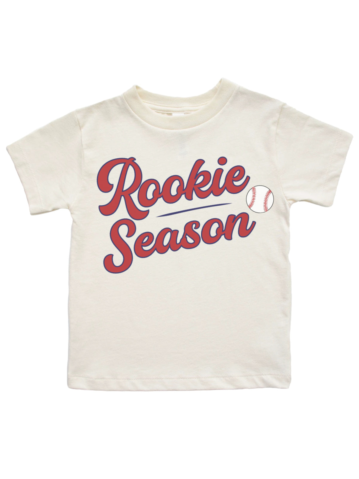 Rookie Season kids shirt with Philly baseball design on natural tee