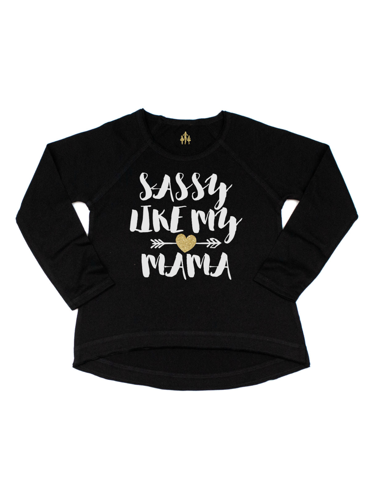 Sassy Like My Mama Girls Long Sleeve Black Shirt