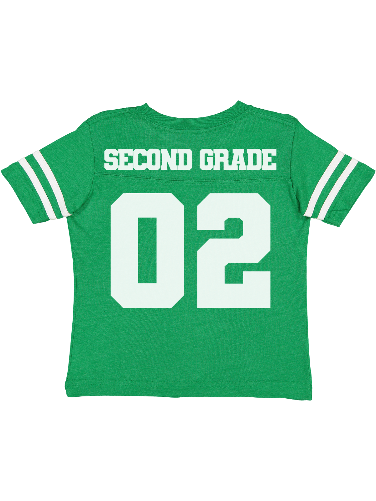 Second grade and fifth grade football back to school jersey shirts in green, black, and camo by Mackenzie Madison of Philadelphia