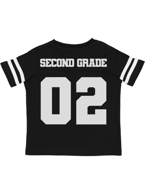 Second grade and fifth grade football back to school jersey shirts in green, black, and camo by Mackenzie Madison of Philadelphia