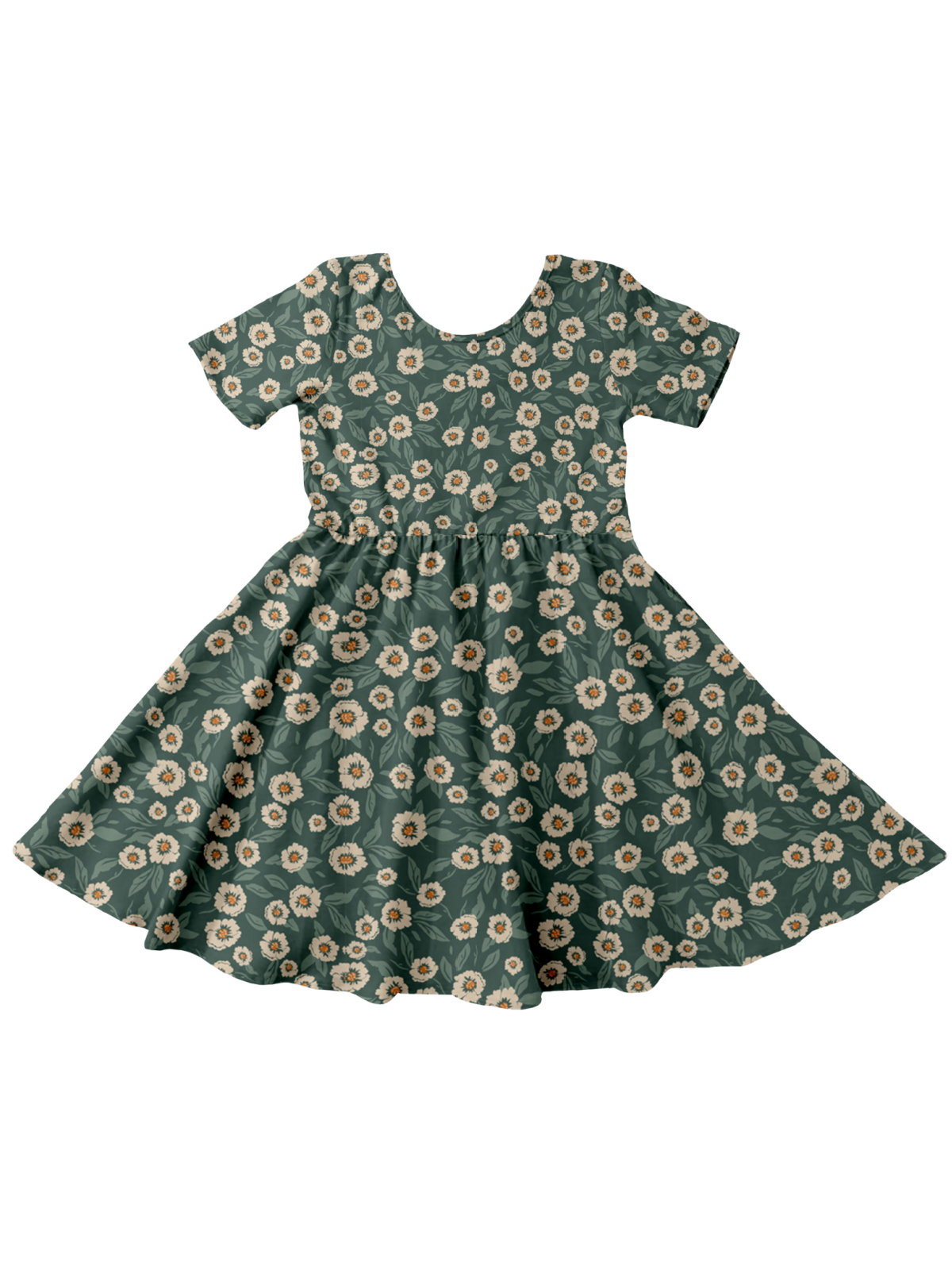 Short Sleeve Fall Dress in Forest Secrets