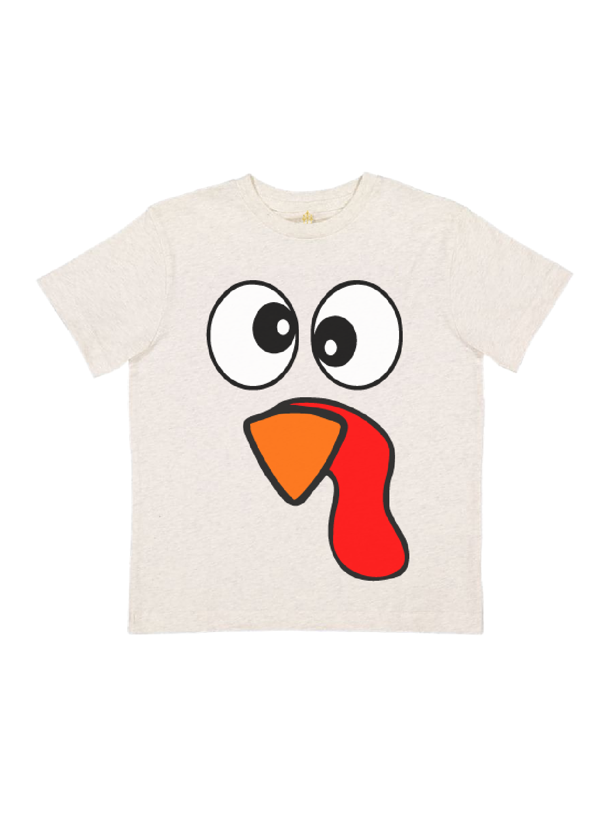 Short Sleeve Silly Turkey Face Thanksgiving Kids Shirt
