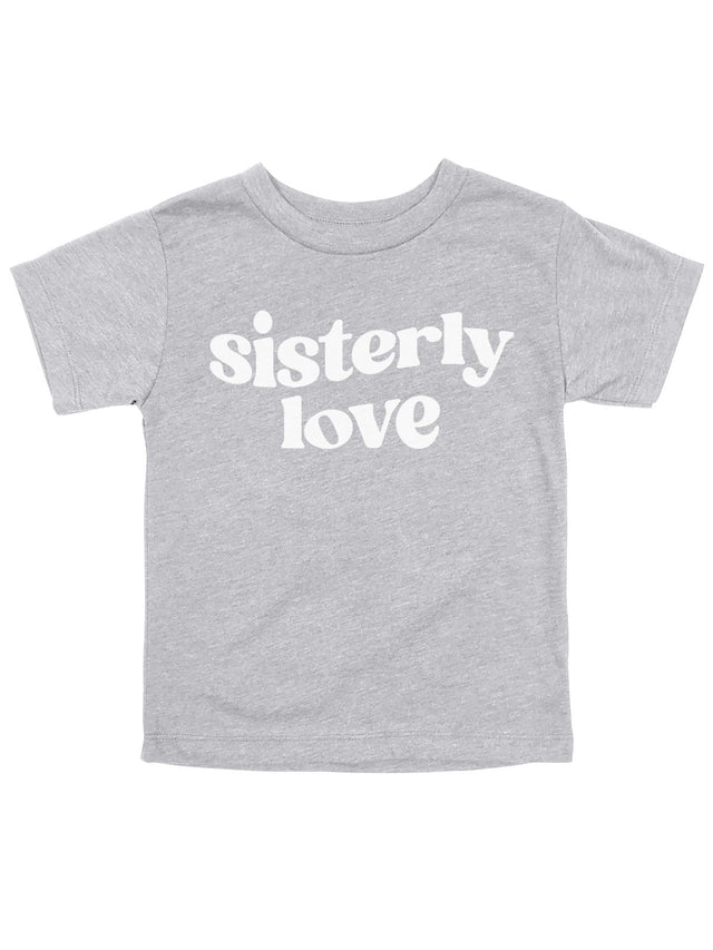 Sisterly love Philly kids shirt in heather gray