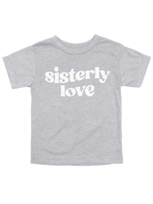 Sisterly love Philly kids shirt in heather gray