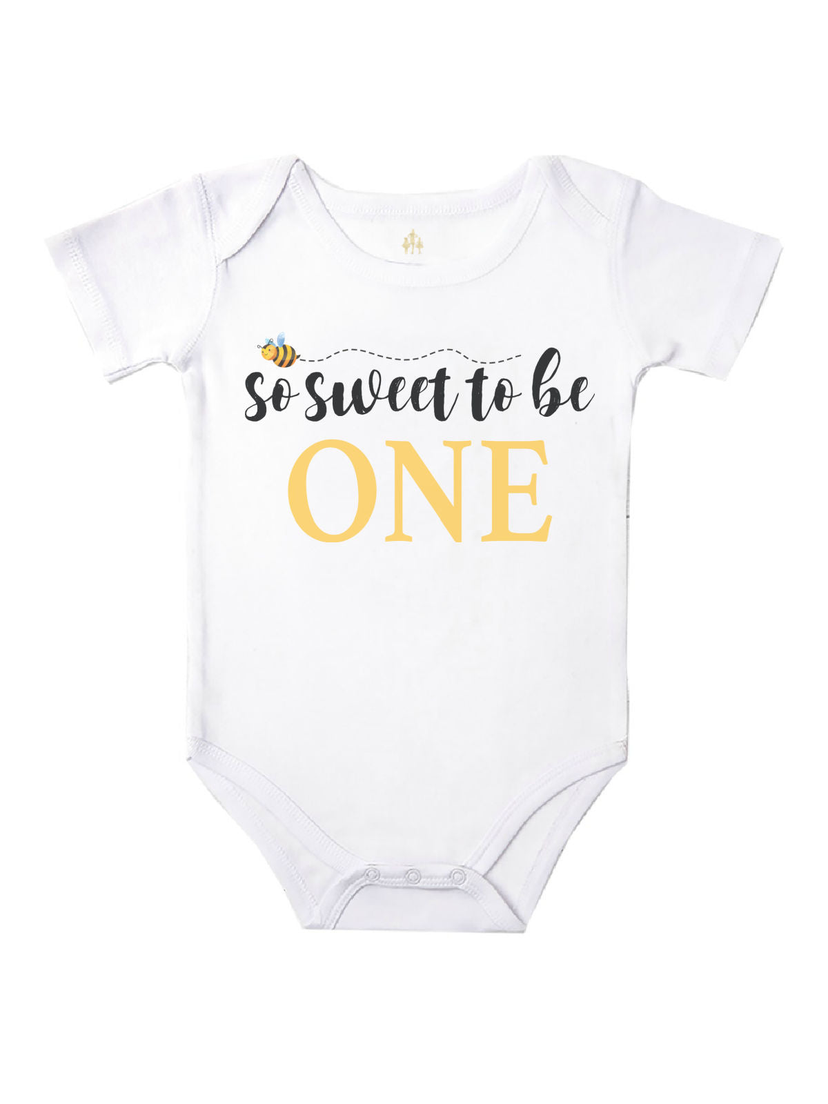 So Sweet to Be ONE Bumble Bee Birthday Baby Bodysuit in White