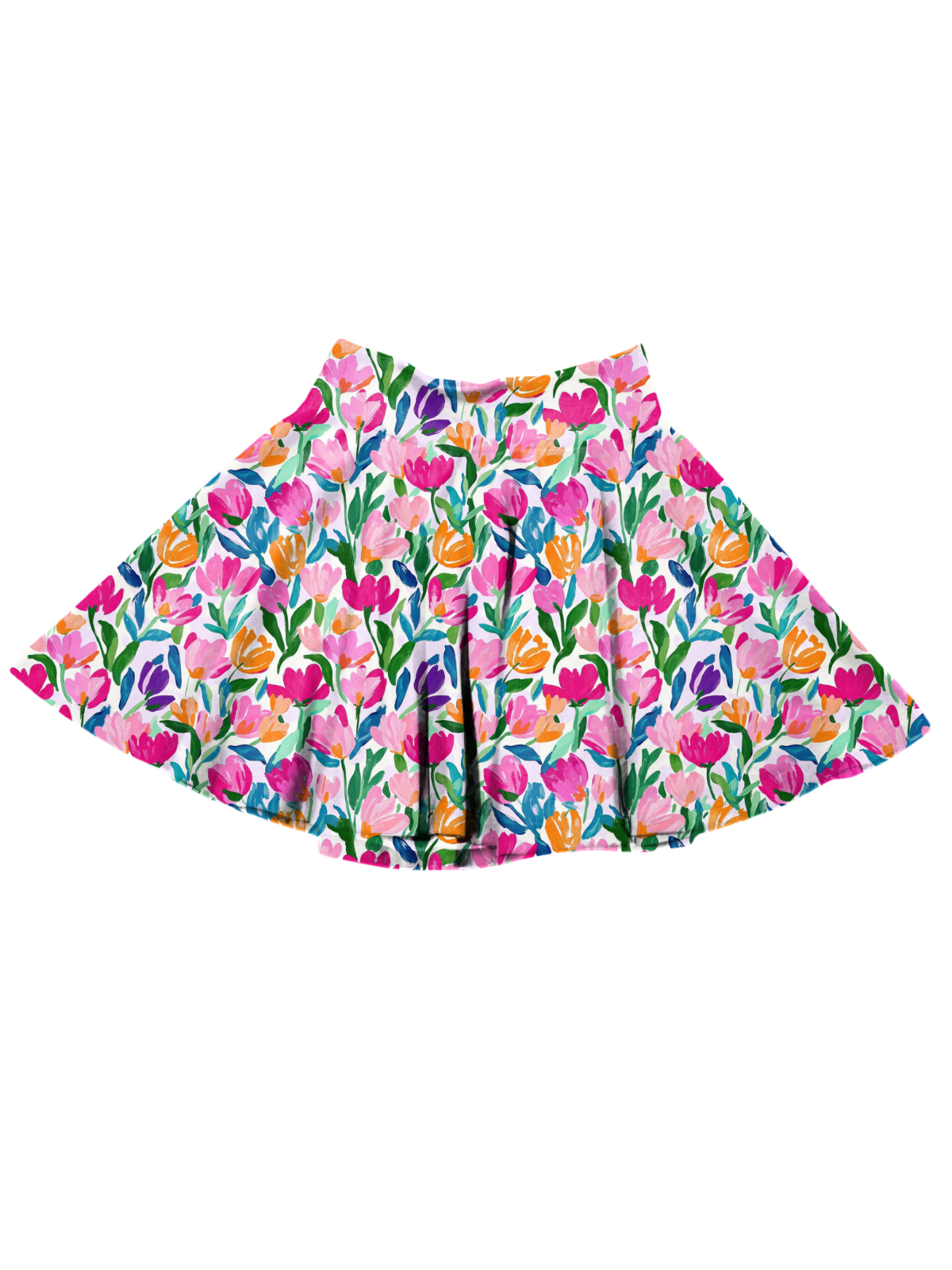 girls tulip twirl skirt spring floral skirt for kids colorful tulip print toddler skirt handmade