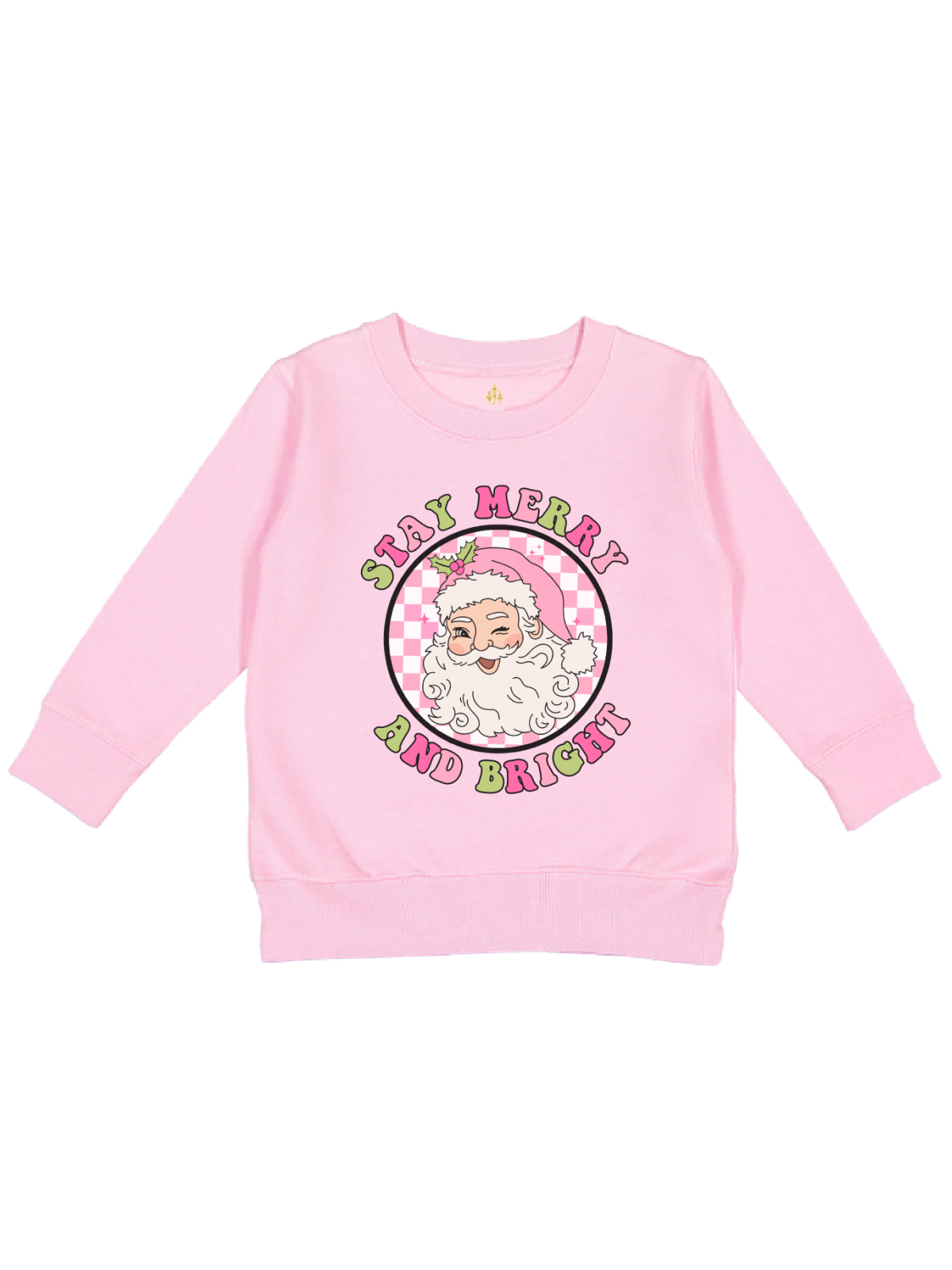 Stay Merry and Bright Kids Santa Sweatshirt