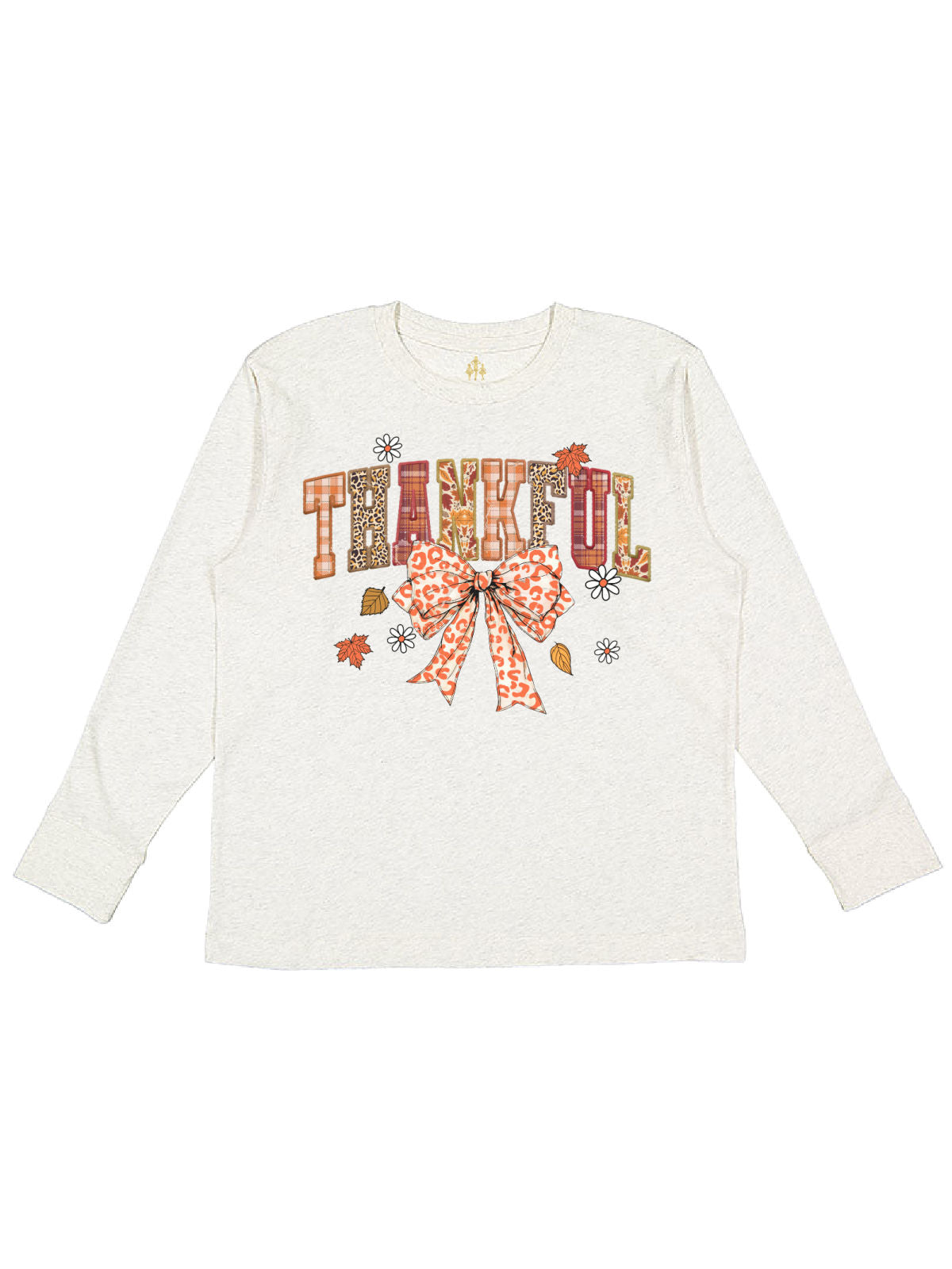 Long sleeve natural kids Thankful shirt