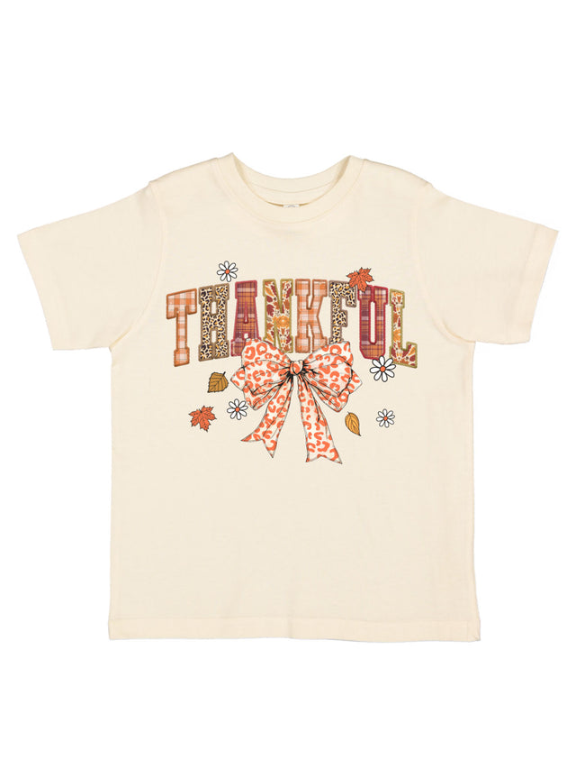 Short sleeve natural kids Thankful shirt