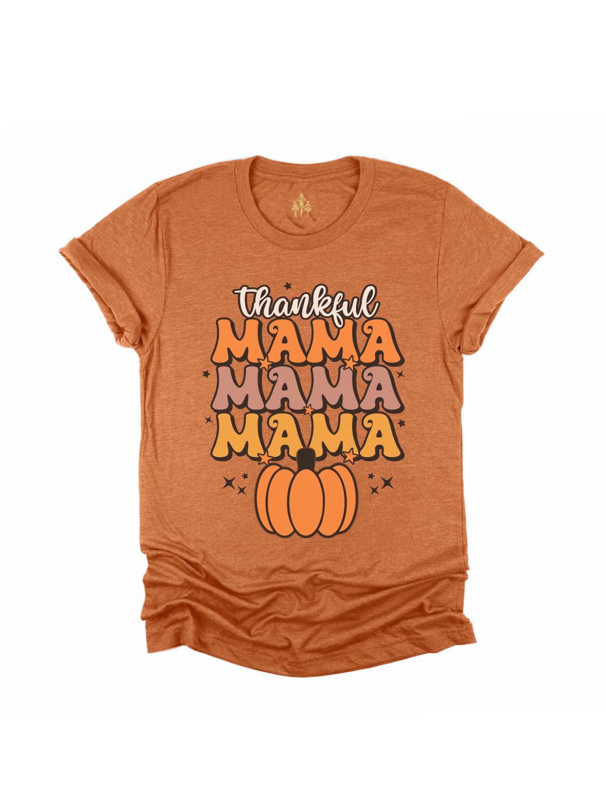 Thankful Mama Women's Thanksgiving Fall Shirt in Tan