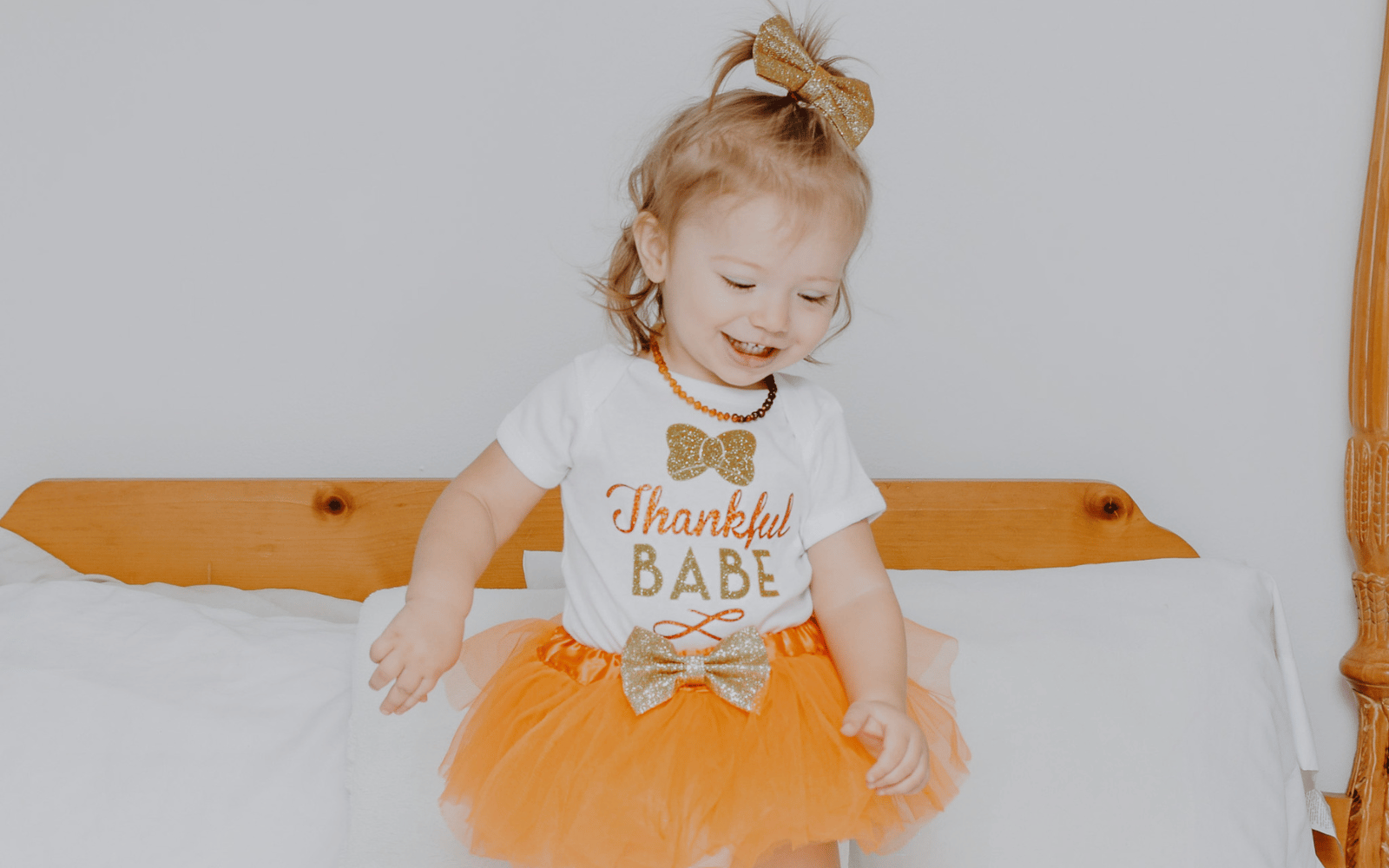 Little Girls Thankful Babe Thanksgiving Tutu Outfit