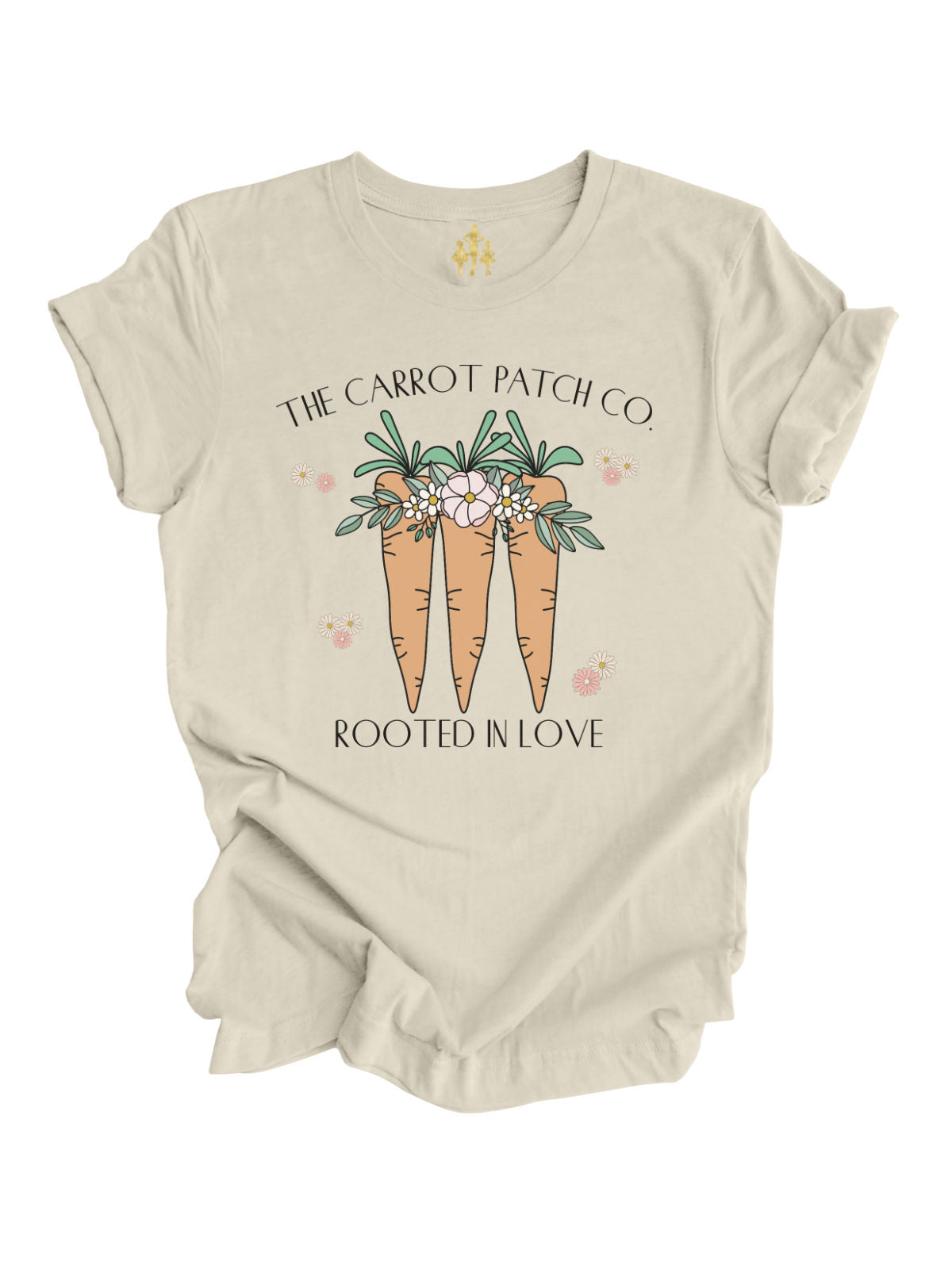 The Carrot Patch Co. Rooted in Love Adult Green Shirt – Easter Tee