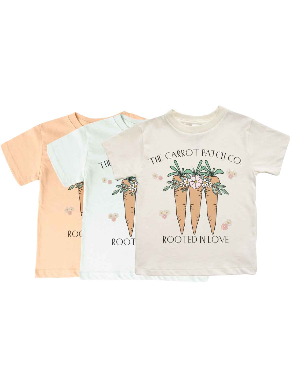 Kids Easter Shirts in Natural, Honey Dew, and Peachy