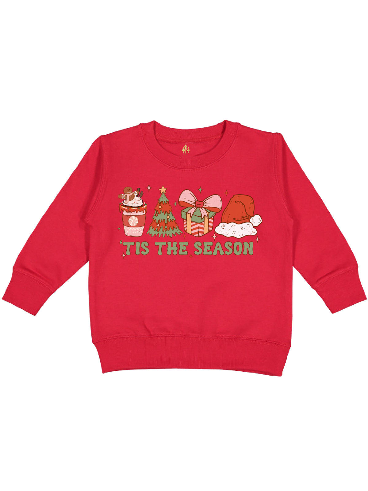 Tis the Season Kids Christmas Sweatshirt in Red