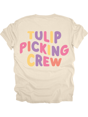 tulip picking shirt for moms cream spring activity tee matching family outfit philadelphia made