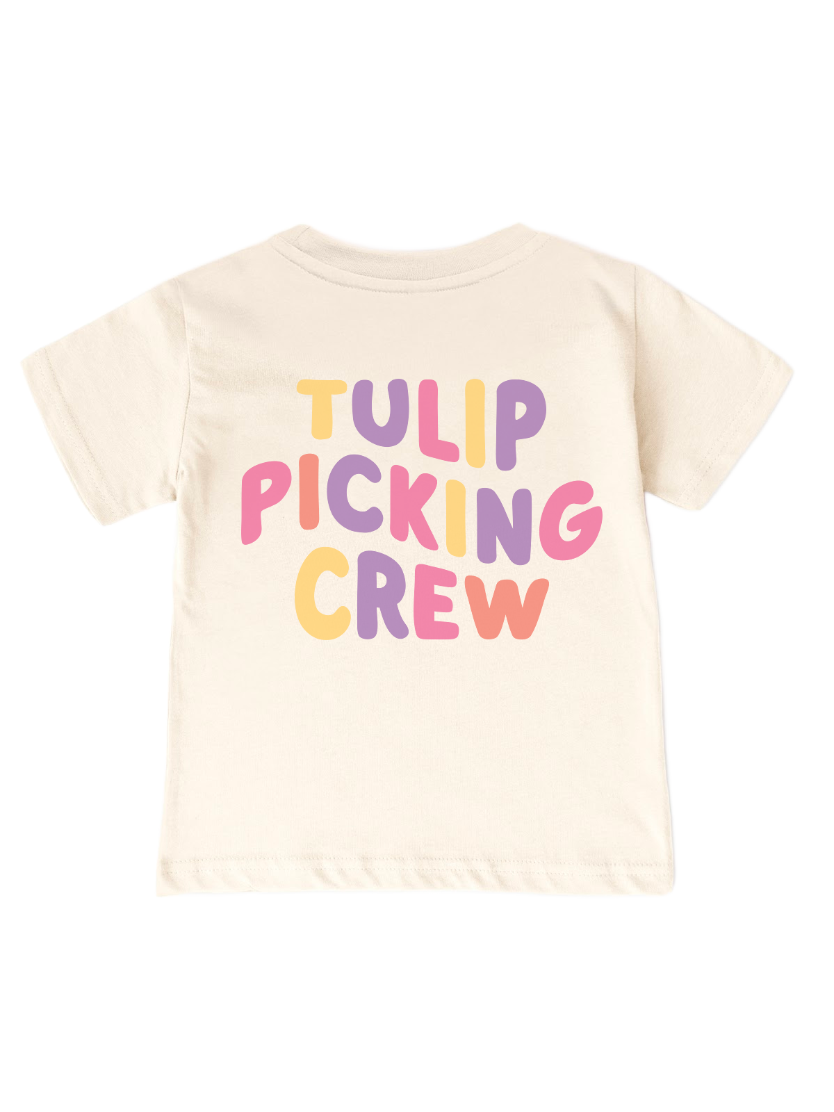 tulip picking crew kids shirt spring matching family outfit toddler tee colorful text design