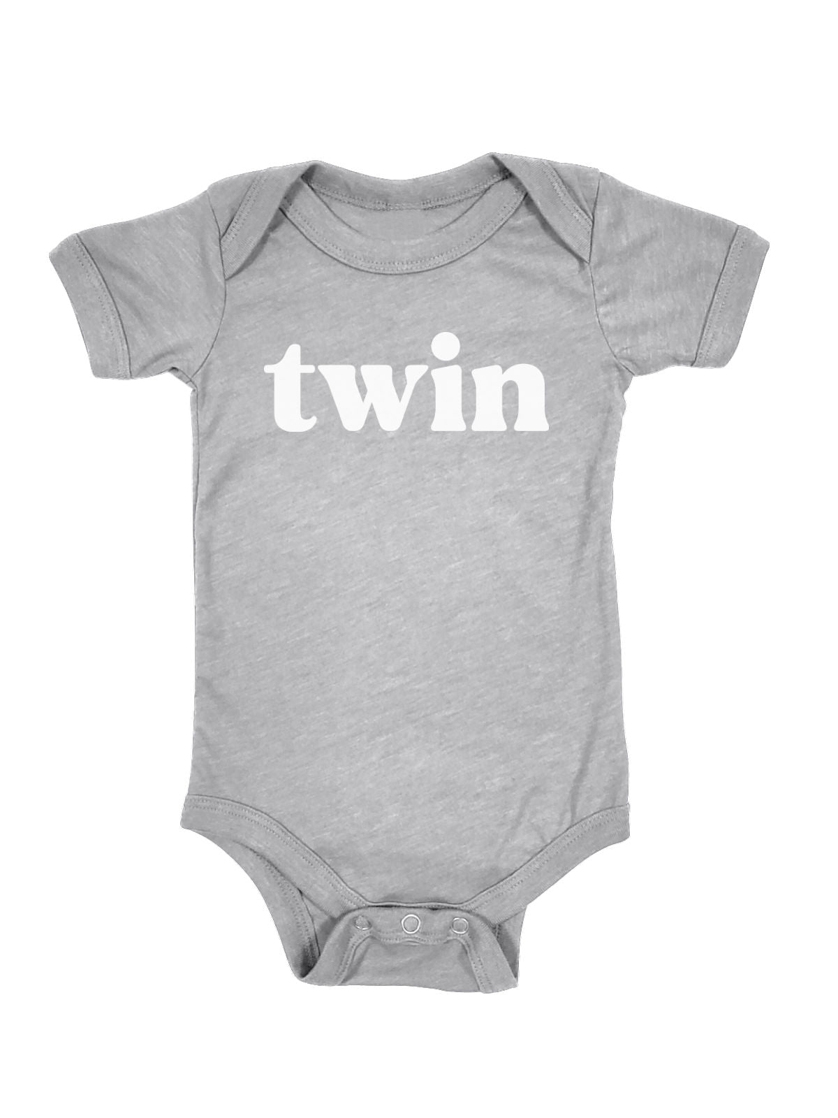 Twin Baby Bodysuit in Heather Gray