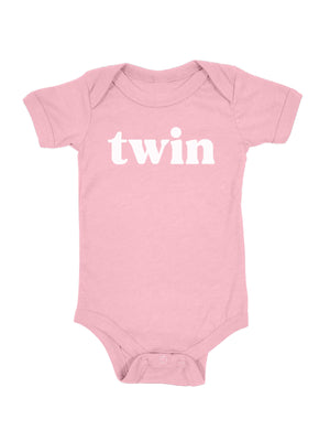 Twin Baby Girl Bodysuit in Pink