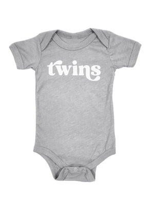 Twins Baby Bodysuit in Heather Gray