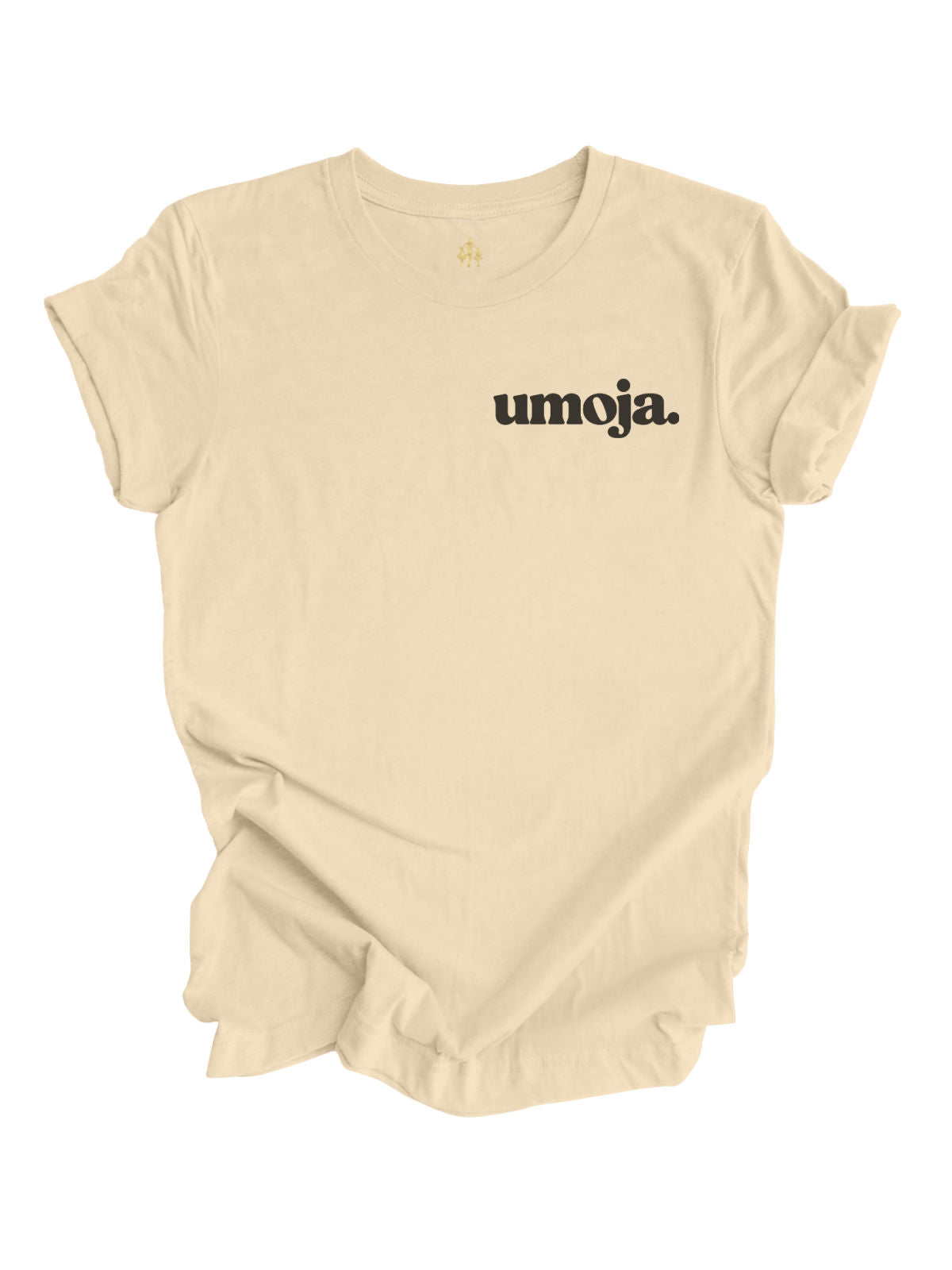 Long sleeve adult natural shirt with retro Umoja wording