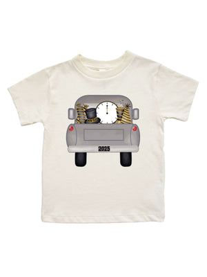 long sleeve natural kids t shirt with vintage party truck