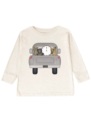 short sleeve kids natural shirt with vintage celebration truck