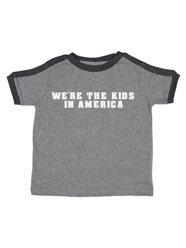 We're the Kids in America Retro Tee - Black & Gray