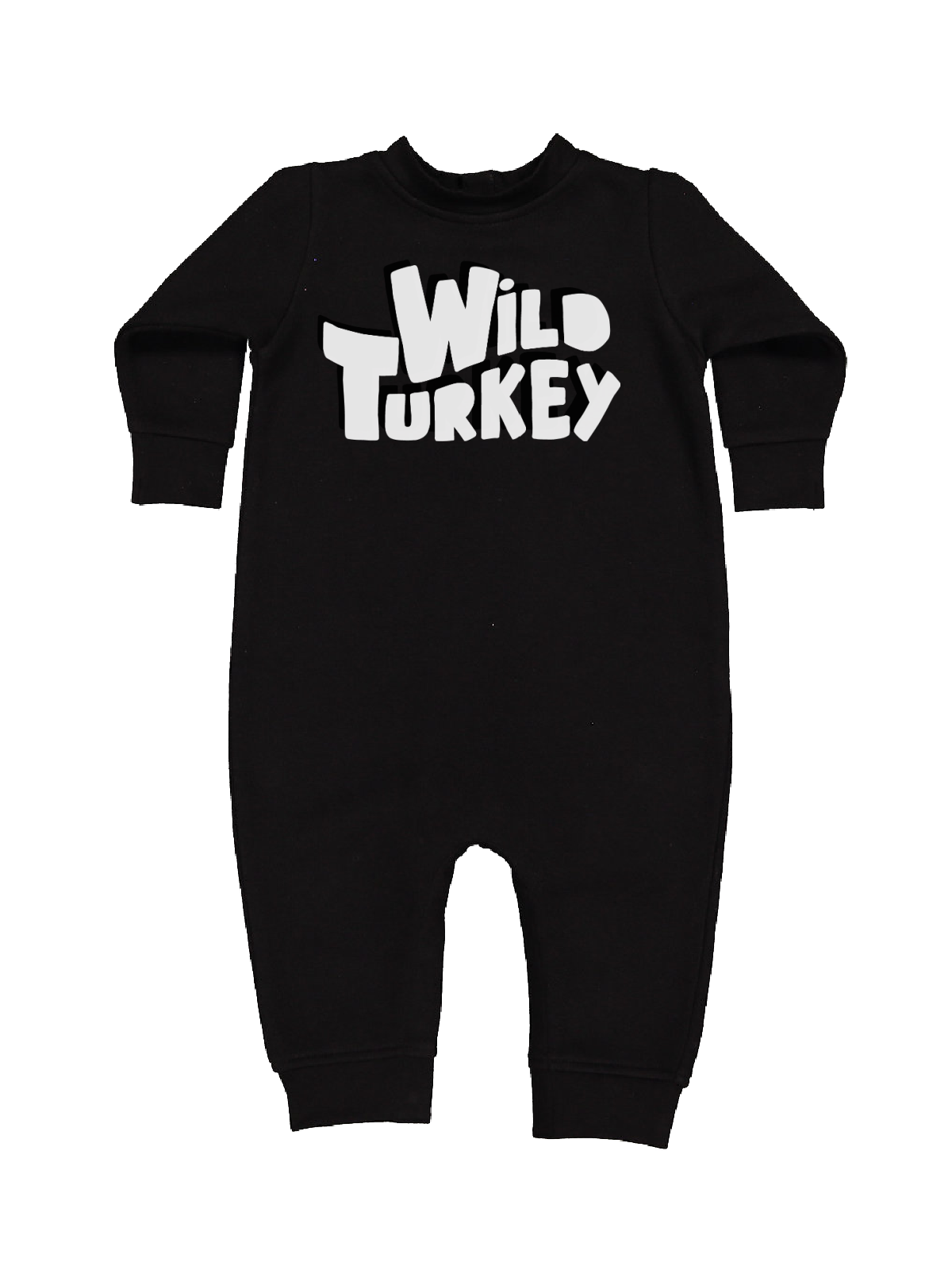 Wild Turkey Baby Thanksgiving Day Outfit Romper One Piece in Black