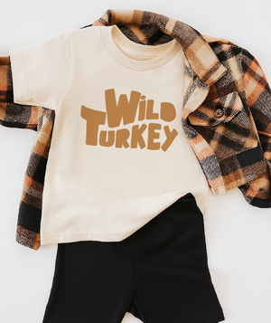 Wild Turkey Thanksgiving Kids Tee