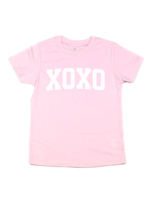 XOXO Girls Valentine's Day Short Sleeve Pink Shirt