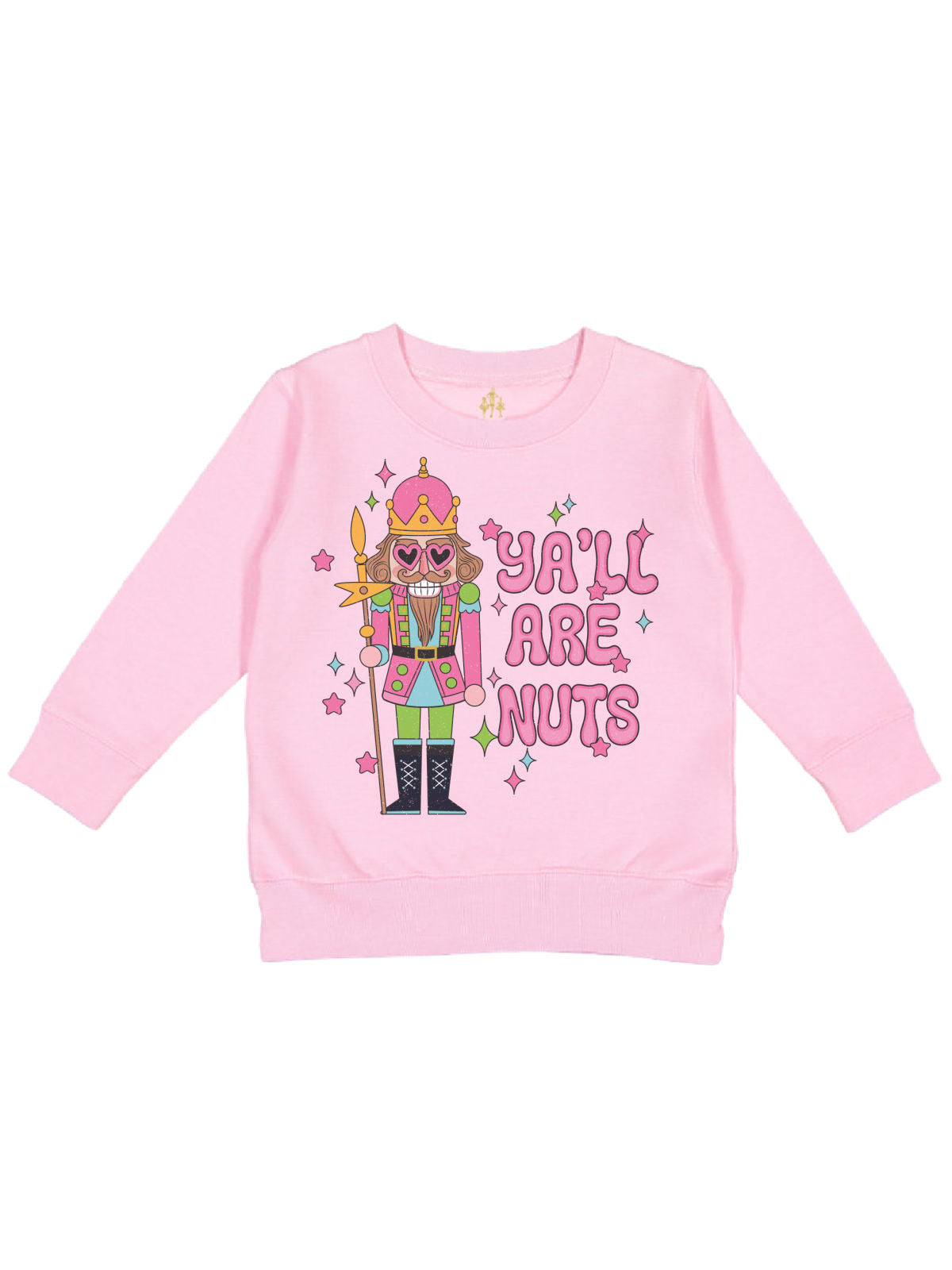 Girls Nutcracker Holiday Sweatshirts in Blue, Lavender, Natural, and Pink colors