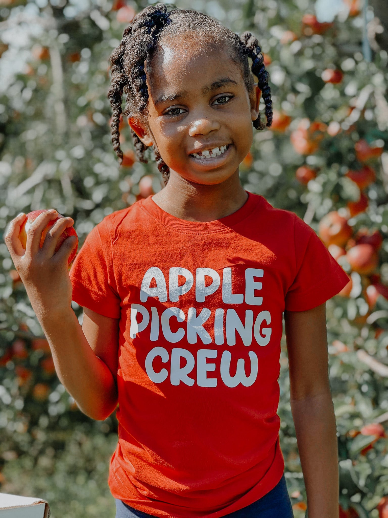 Kids Apple Picking Crew Shirt in Red