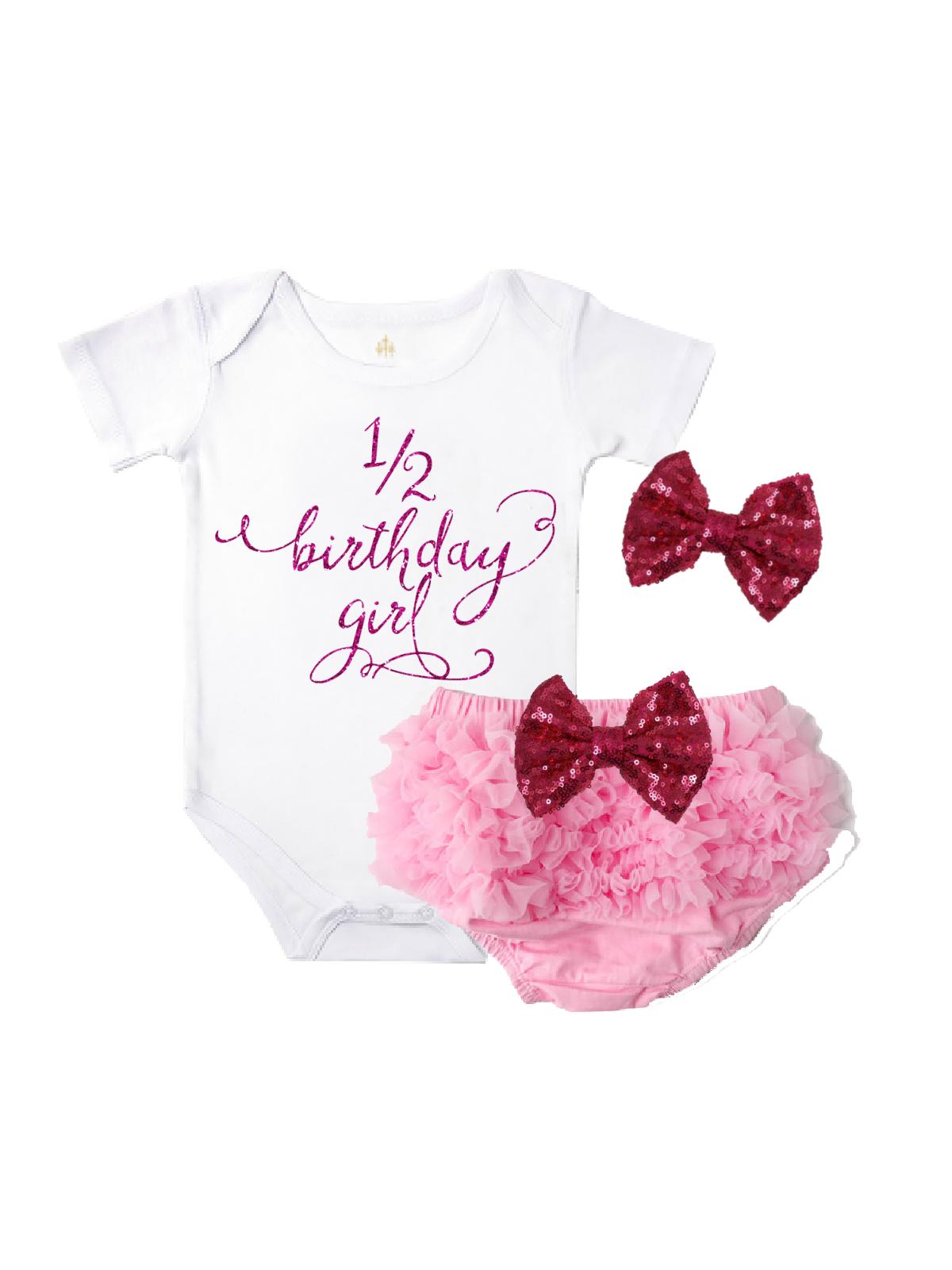 1/2 birthday pink diaper cover outfit