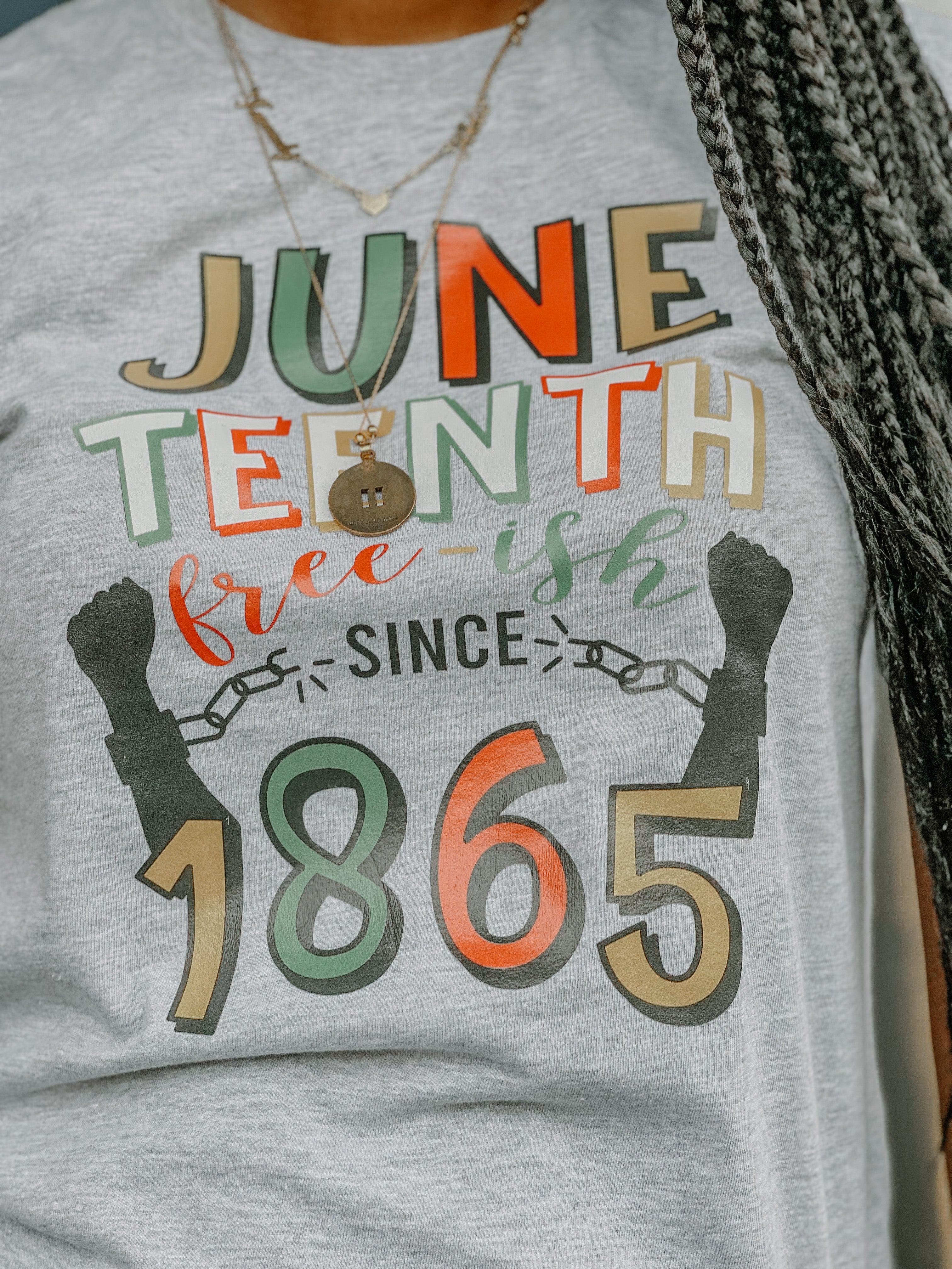 Free-ish Since 1865 Freedom Day Juneteenth Shirt - Athletic Gray