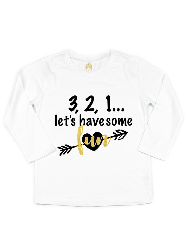 black and gold girls new year's eve t-shirt