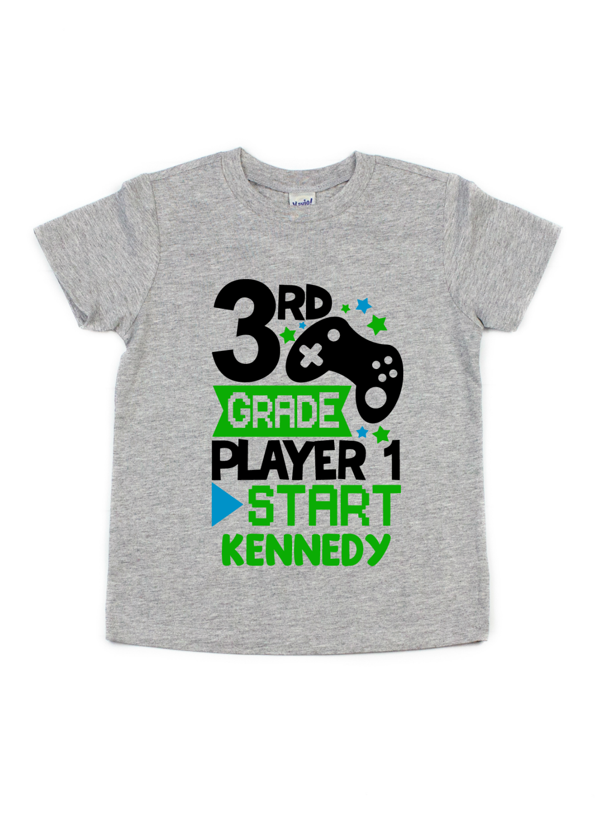 3rd grade player 1 start kids gamer school shirt