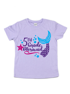 purple mermaid 5th grade t-shirt