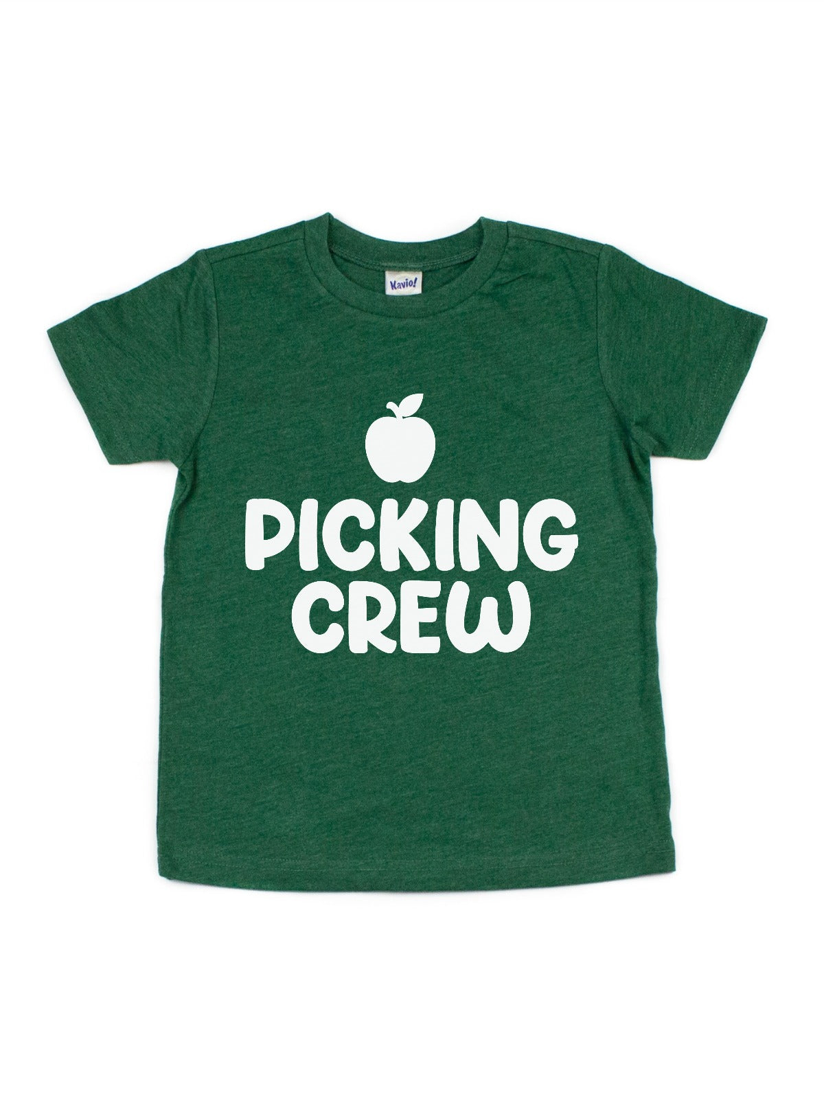 apple picking crew kids green shirt