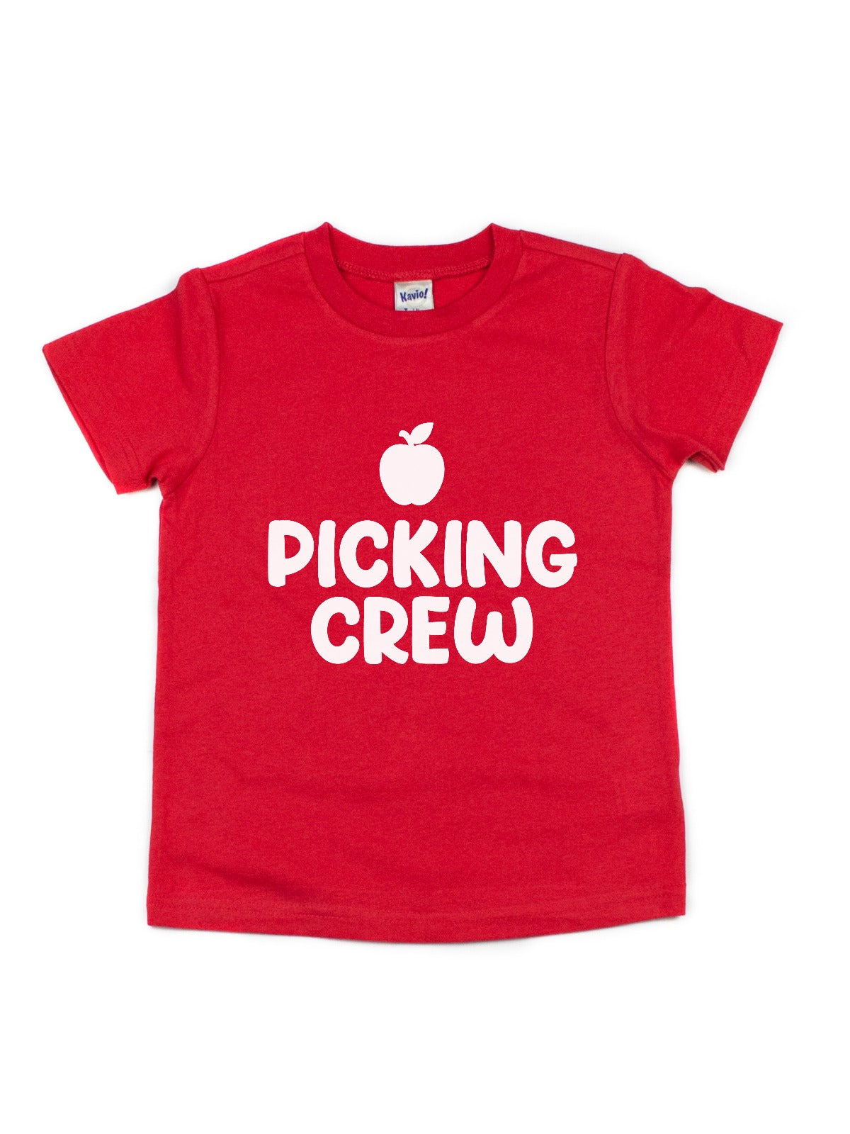apple picking crew kids green shirt