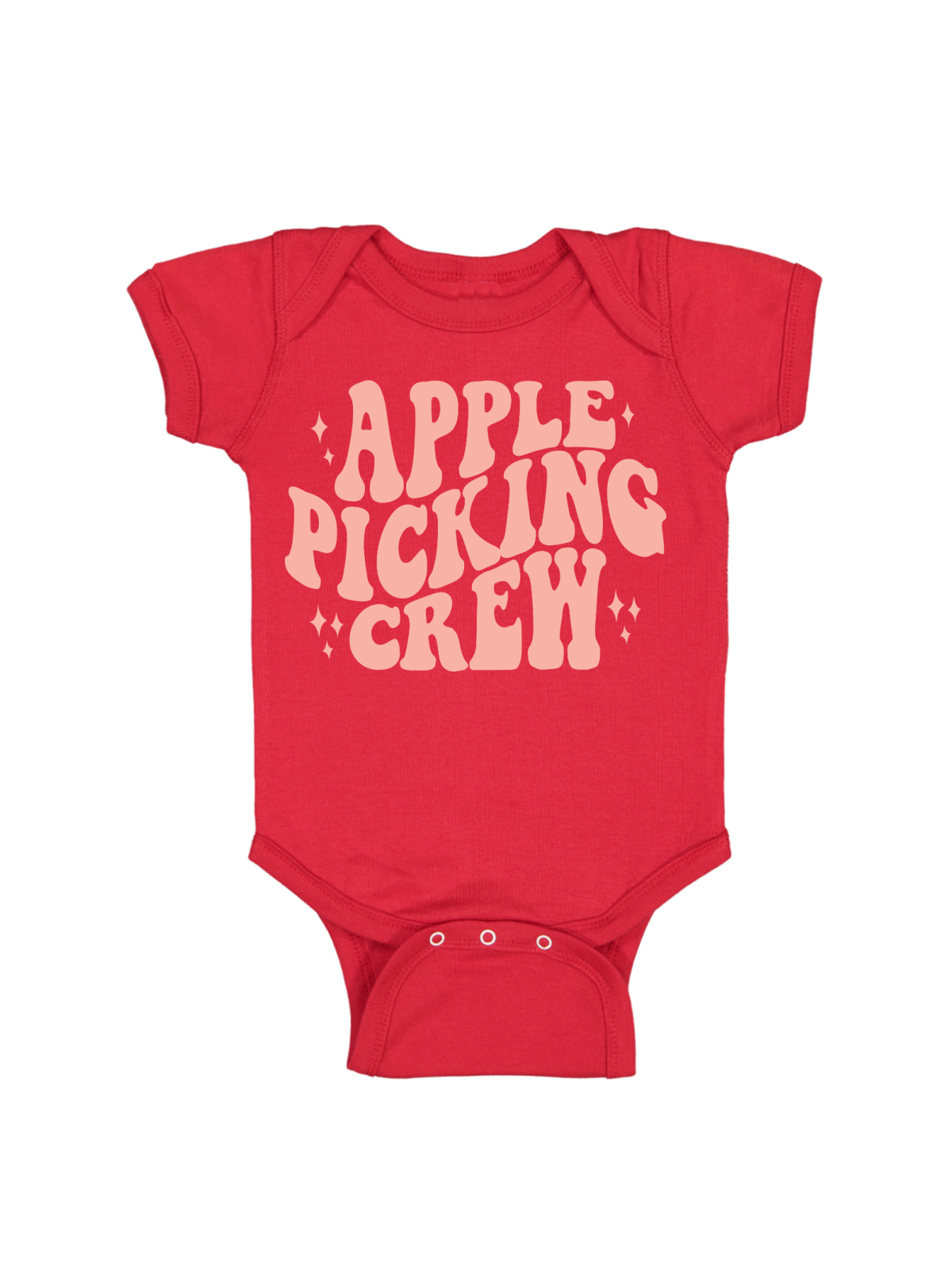 Apple Picking Crew Baby Bodysuit in Red