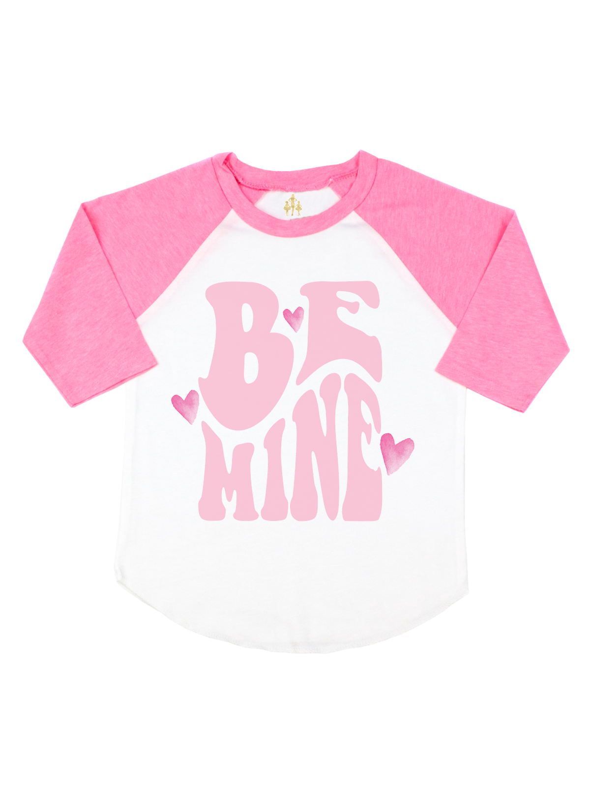 Be Mine Girls Valentine's Day Shirt in Pink and White
