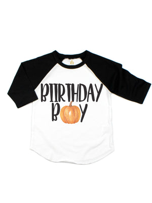 kids birthday boy pumpkin shirt