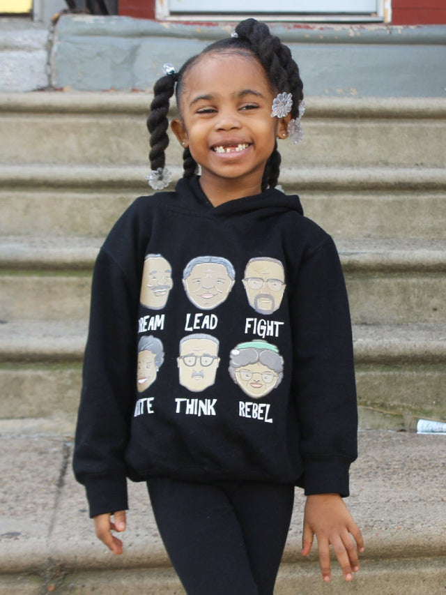 Kid Wearing Black Long Sleeve Activists Black History Sweatshirt