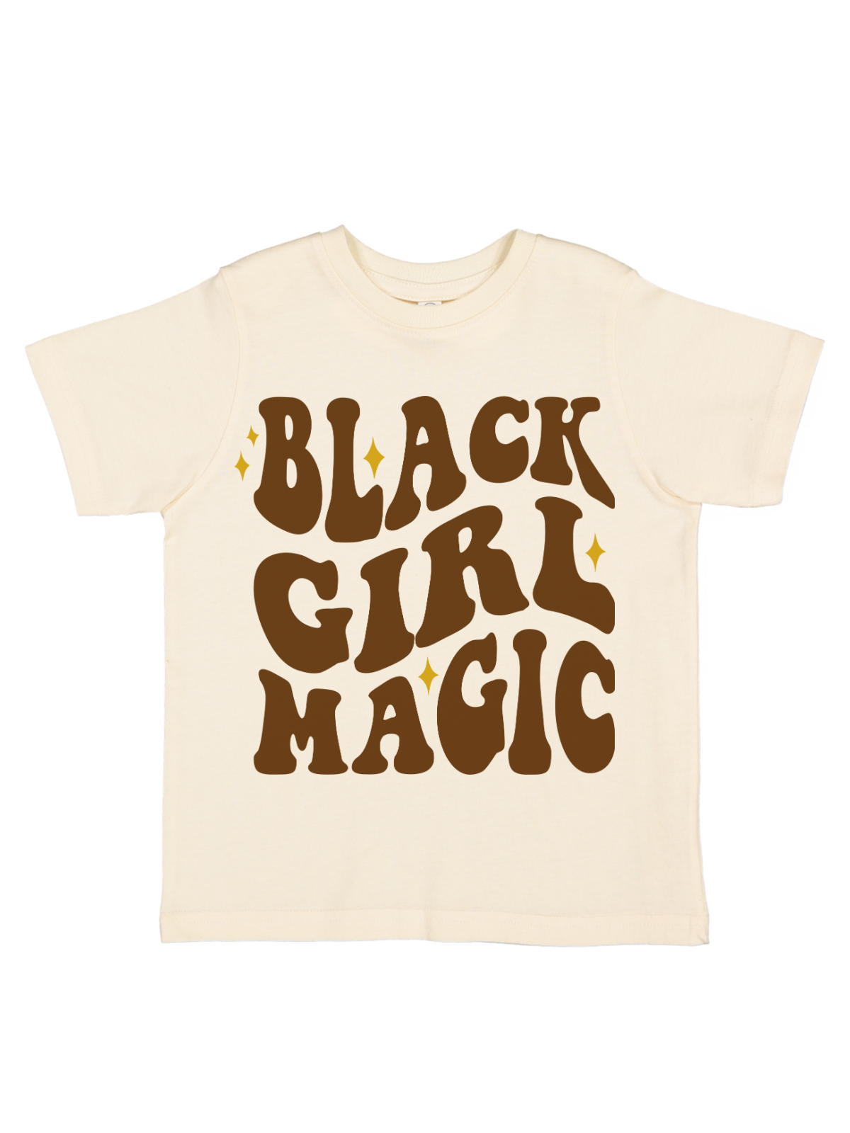 Black Girl Magic Kids Retro Shirt in Natural 
